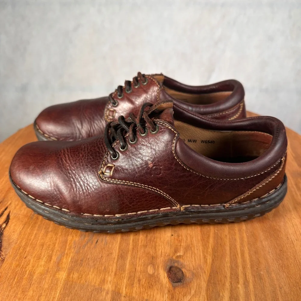 Born Leather Oxford Shoes Womens 8.5 Brown Good W6540 Lace Up Comfort Casual